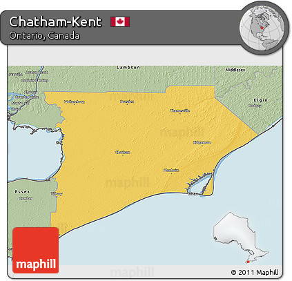Savanna Style 3D Map of Chatham-Kent