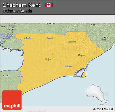 Savanna Style 3D Map of Chatham-Kent