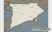 Shaded Relief 3D Map of Chatham-Kent, darken