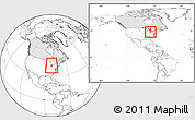 Blank Location Map of Chatham-Kent, highlighted country, within the entire country