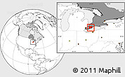 Blank Location Map of Chatham-Kent, highlighted country, highlighted parent region