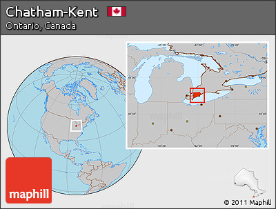Gray Location Map of Chatham-Kent
