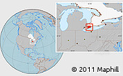 Gray Location Map of Chatham-Kent, highlighted parent region, hill shading