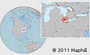 Gray Location Map of Chatham-Kent, hill shading