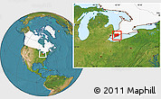Satellite Location Map of Chatham-Kent, highlighted country