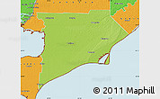 Physical Map of Chatham-Kent, political outside