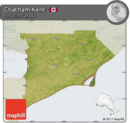 Satellite Map of Chatham-Kent, lighten