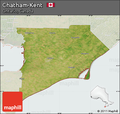 Satellite Map of Chatham-Kent, lighten