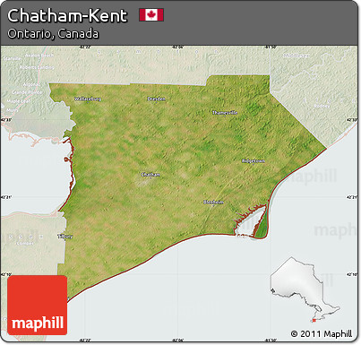 Satellite Map of Chatham-Kent, lighten