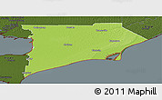 Physical Panoramic Map of Chatham-Kent, darken