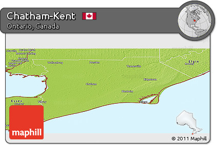 Physical Panoramic Map of Chatham-Kent