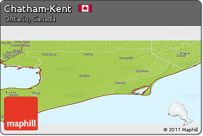 Physical Panoramic Map of Chatham-Kent