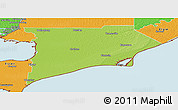 Physical Panoramic Map of Chatham-Kent, political outside