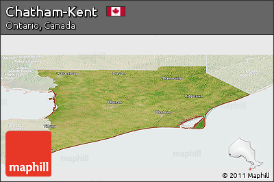 Satellite Panoramic Map of Chatham-Kent, lighten