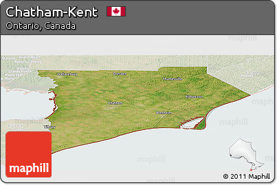 Satellite Panoramic Map of Chatham-Kent, lighten