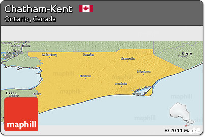 Savanna Style Panoramic Map of Chatham-Kent