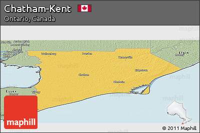 Savanna Style Panoramic Map of Chatham-Kent