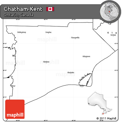 Blank Simple Map of Chatham-Kent