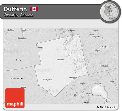 Silver Style 3D Map of Dufferin