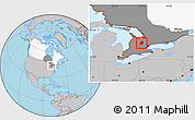 Gray Location Map of Dufferin, highlighted country, highlighted parent region