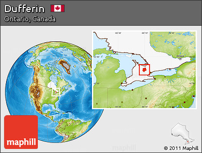 Physical Location Map of Dufferin, highlighted parent region