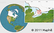 Satellite Location Map of Dufferin, highlighted country