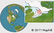 Satellite Location Map of Dufferin, highlighted parent region