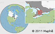 Savanna Style Location Map of Dufferin, highlighted country, highlighted parent region