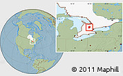 Savanna Style Location Map of Dufferin, highlighted parent region, hill shading