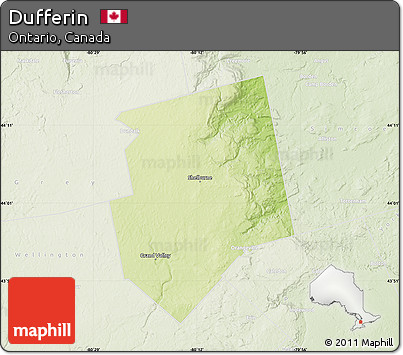Physical Map of Dufferin, lighten