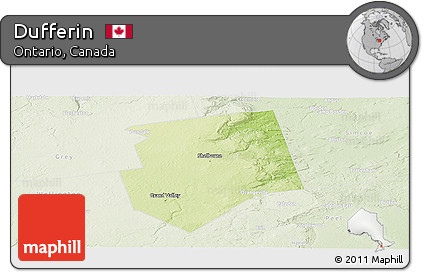 Physical Panoramic Map of Dufferin, lighten