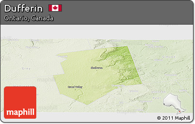 Physical Panoramic Map of Dufferin, lighten