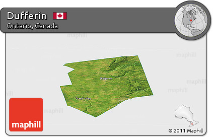 Satellite Panoramic Map of Dufferin, single color outside