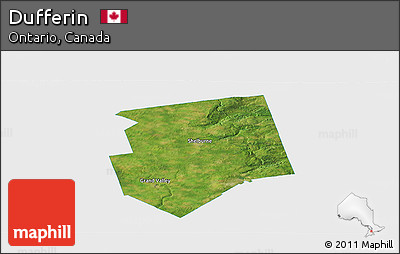 Satellite Panoramic Map of Dufferin, single color outside
