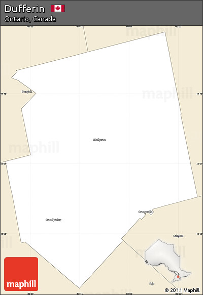 Classic Style Simple Map of Dufferin