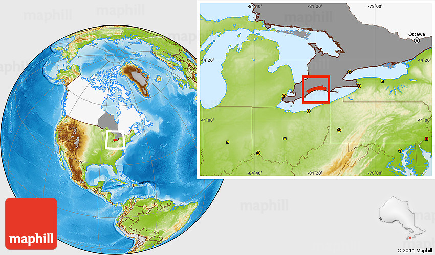 Physical Location Map of Elgin, highlighted country, highlighted parent