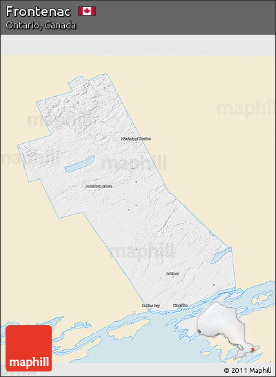 Classic Style 3D Map of Frontenac, single color outside