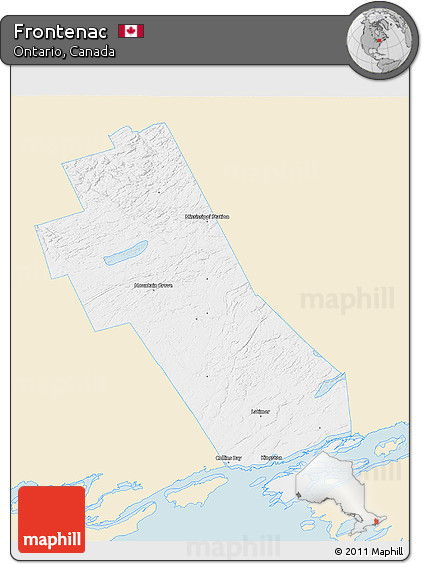 Classic Style 3D Map of Frontenac, single color outside