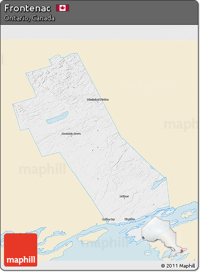 Classic Style 3D Map of Frontenac, single color outside
