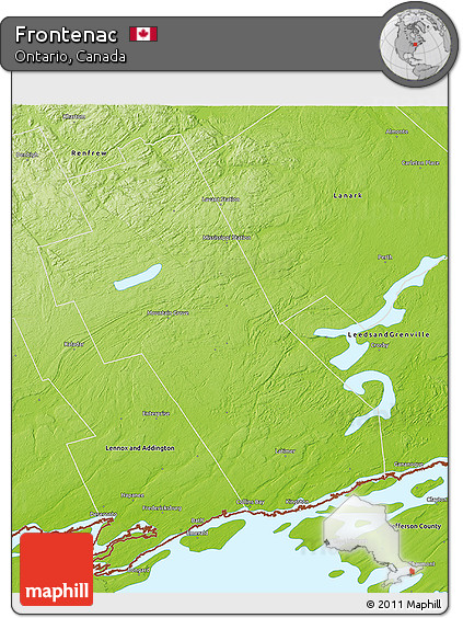 Physical 3D Map of Frontenac