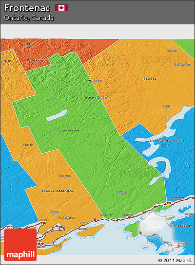 Political 3D Map of Frontenac