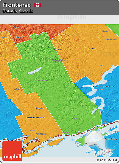 Political 3D Map of Frontenac