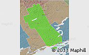 Political 3D Map of Frontenac, semi-desaturated