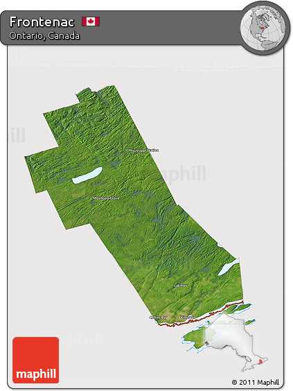 Satellite 3D Map of Frontenac, cropped outside