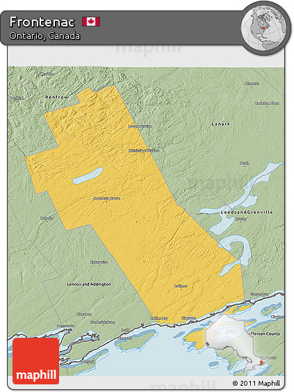 Savanna Style 3D Map of Frontenac