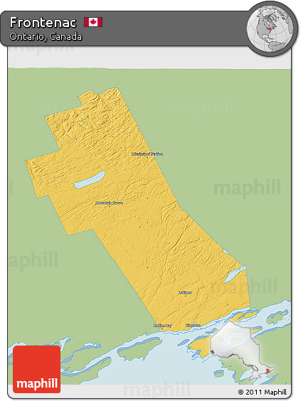 Savanna Style 3D Map of Frontenac, single color outside