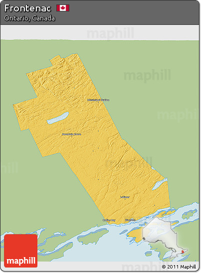 Savanna Style 3D Map of Frontenac, single color outside