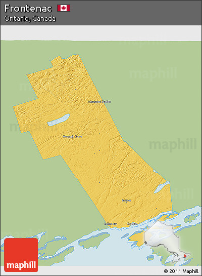 Savanna Style 3D Map of Frontenac, single color outside