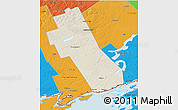 Shaded Relief 3D Map of Frontenac, political outside