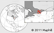 Blank Location Map of Frontenac, highlighted country, highlighted parent region